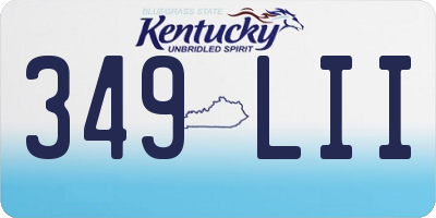 KY license plate 349LII
