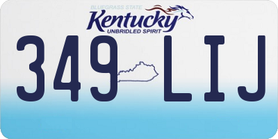 KY license plate 349LIJ