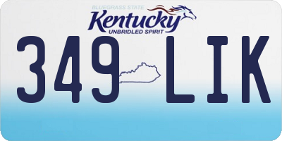 KY license plate 349LIK