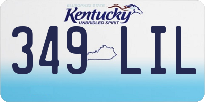 KY license plate 349LIL
