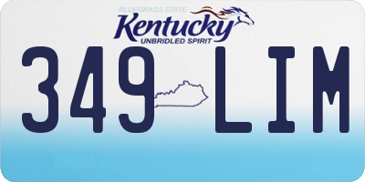 KY license plate 349LIM