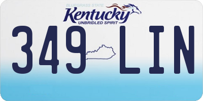 KY license plate 349LIN