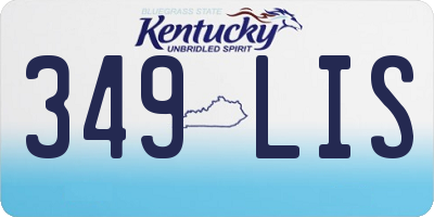 KY license plate 349LIS