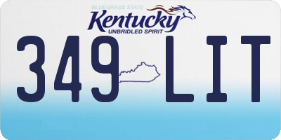 KY license plate 349LIT