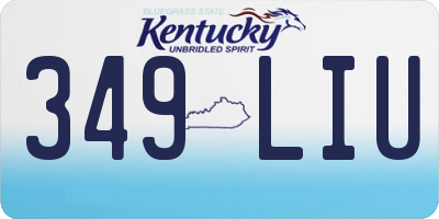 KY license plate 349LIU