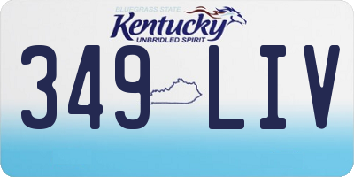 KY license plate 349LIV