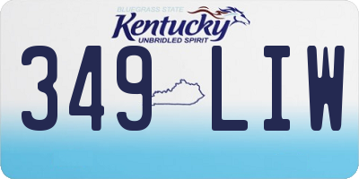KY license plate 349LIW