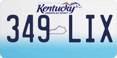 KY license plate 349LIX