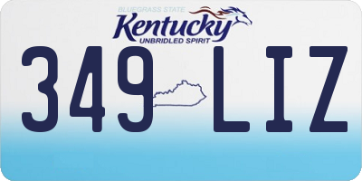 KY license plate 349LIZ