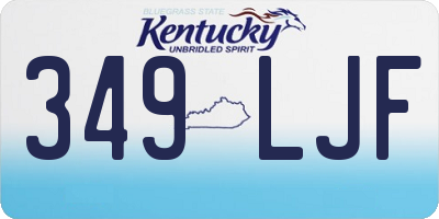 KY license plate 349LJF
