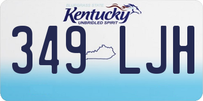 KY license plate 349LJH