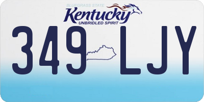 KY license plate 349LJY