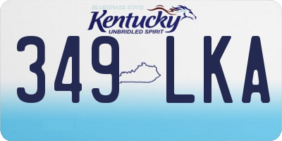 KY license plate 349LKA
