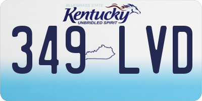KY license plate 349LVD
