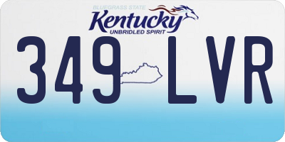KY license plate 349LVR