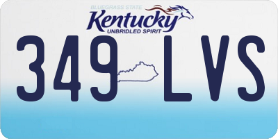 KY license plate 349LVS