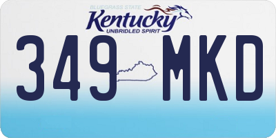 KY license plate 349MKD