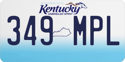 KY license plate 349MPL