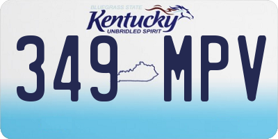 KY license plate 349MPV