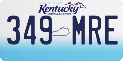 KY license plate 349MRE