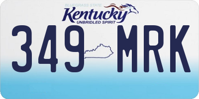 KY license plate 349MRK