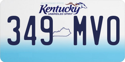 KY license plate 349MVO