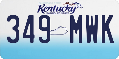 KY license plate 349MWK