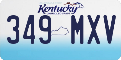 KY license plate 349MXV