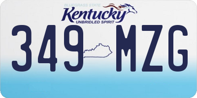 KY license plate 349MZG