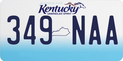 KY license plate 349NAA