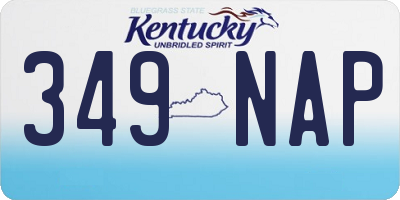 KY license plate 349NAP