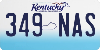 KY license plate 349NAS