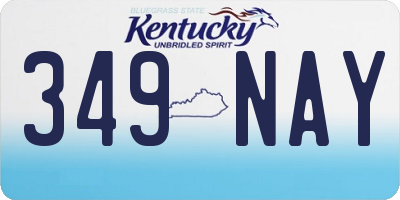 KY license plate 349NAY