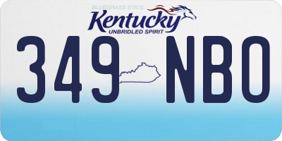 KY license plate 349NBO