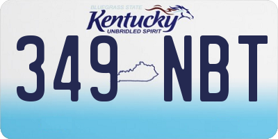 KY license plate 349NBT