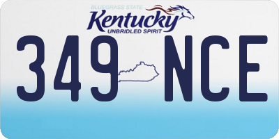 KY license plate 349NCE