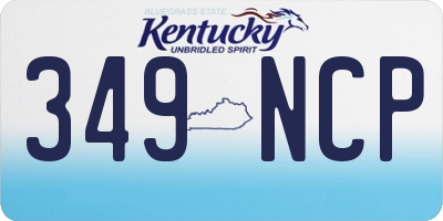 KY license plate 349NCP