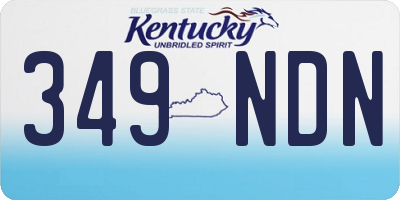 KY license plate 349NDN