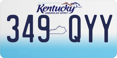 KY license plate 349QYY