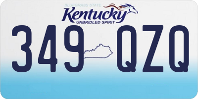KY license plate 349QZQ