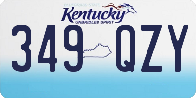 KY license plate 349QZY