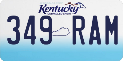 KY license plate 349RAM