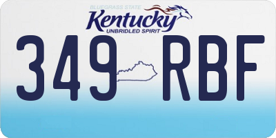 KY license plate 349RBF