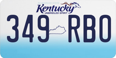 KY license plate 349RBO