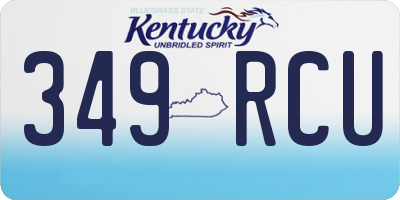 KY license plate 349RCU