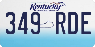 KY license plate 349RDE