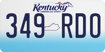 KY license plate 349RDO