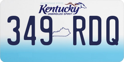 KY license plate 349RDQ