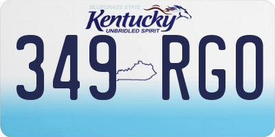 KY license plate 349RGO