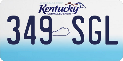 KY license plate 349SGL
